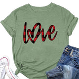 Buffalo Plaid Love Hearts Shirt Women Valentines Day Tees