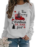 Women Long Sleeve This is My Christmas Pajama Shirt Sweater Christmas Shirt