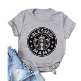 Women Blessed Mama Shirt Gift for Mom