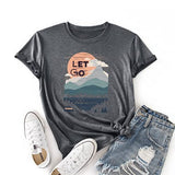 Women Let's Go Camping Shirt Gift Camping Tee Tops