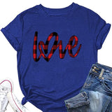 Buffalo Plaid Love Hearts Shirt Women Valentines Day Tees