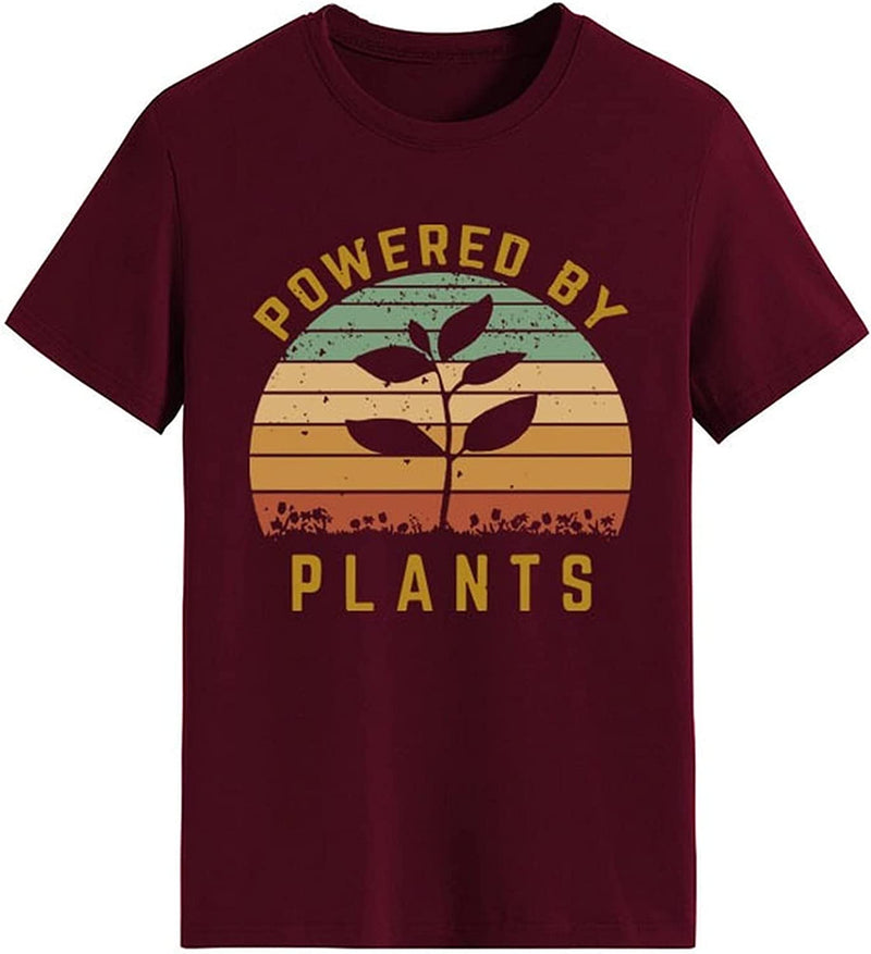 Women Powered by Plants T-Shirt Plants Tee Women Graphic Shirt