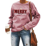 Women Long Sleeve Buffalo Plaid Merry Christmas Sweater Christmas Shirt