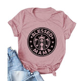 Women Blessed Mama Shirt Gift for Mom