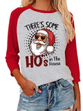 Ho's in This House Shirt Women Funny Christmas 3/4 Sleeve Clothing