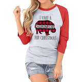 Women 3/4 Sleeve I Want A Hippopotamus for Christmas Shirt