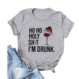 Women HO HO Holy Shit Im Drunk Christmas Funny T-Shirt