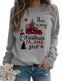 Women Long Sleeve This is My Christmas Pajama Shirt Sweater Christmas Shirt