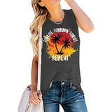 Women Sunrise Sunburn Sunset Repeat Shirt Beach Shirts for Women