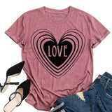 Love Heart Shirt Women Valentine's Day Gift Tee Tops