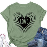 Love Heart Shirt Women Valentine's Day Gift Tee Tops