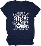 Women Funny New Mom Shirt F-Bomb Mom Tees