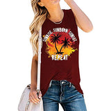 Women Sunrise Sunburn Sunset Repeat Shirt Beach Shirts for Women