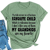 Women My Grandkids are My Favorite T-Shirt Grandma Funny Gift Shirt