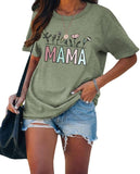 Women Plant Mama Tee Shirt Funny Gardening Graphic Tee Tops