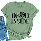 Women Retro Dead Inside Skull Tee Shirt Women Skull Graphic Shirt