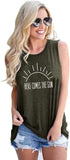 Women Here Comes The Sun Summer Tank Tops Shirt