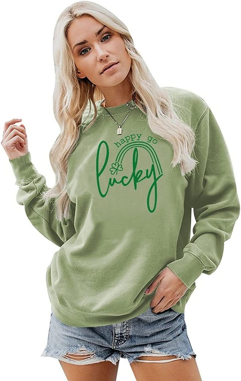 Happy Go Lucky Sweatshirt Women St. Patricks Day Shirt
