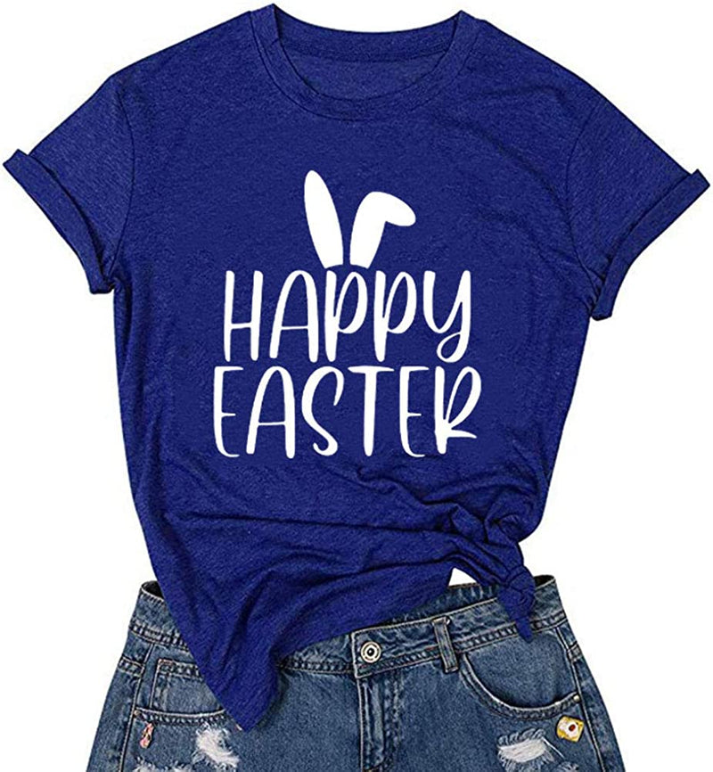 Women Happy Easter T-Shirt Cute Easter Rabbit Shirt