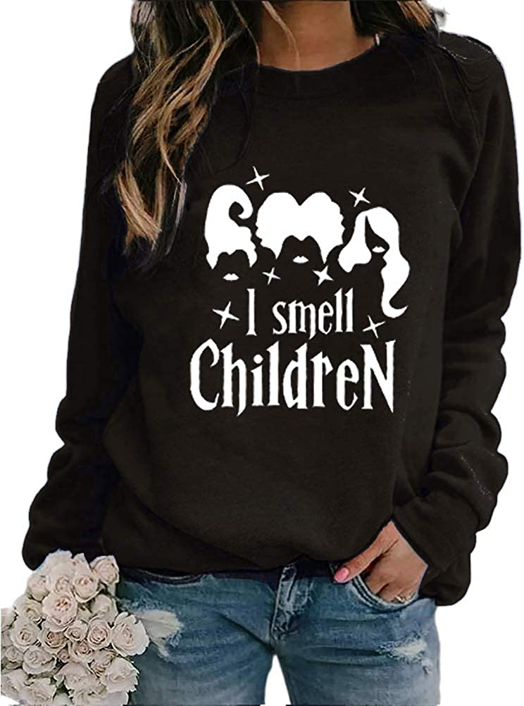 Women Long Sleeve I Smell Children Sweatshirt Hocus Pocus Shirt