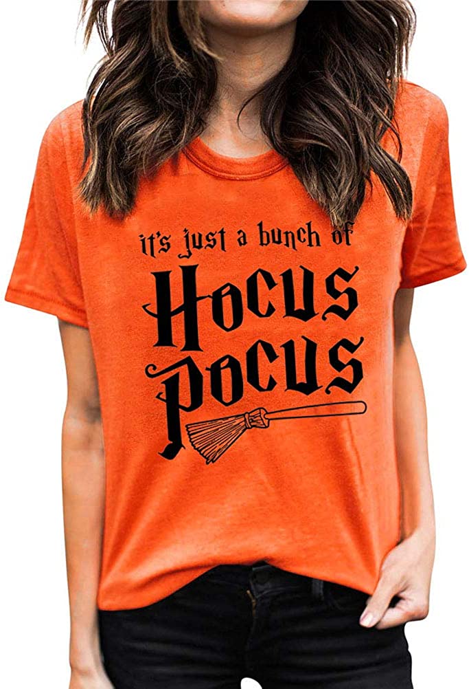 Women It's Just a Bunch of Hocus Pocus Halloween T-Shirt