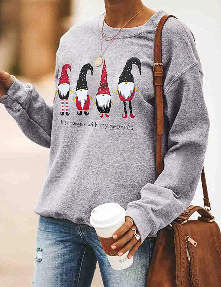 Women Hangin' with My Gnomies Sweatshirt Santa Shirt