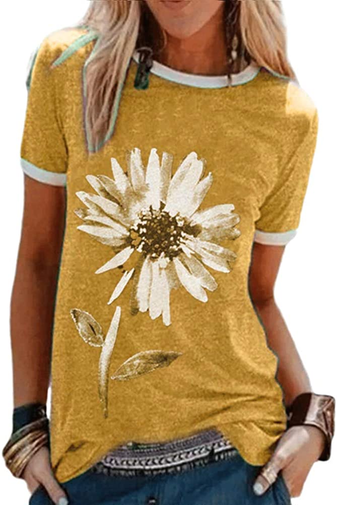 Women Vintage Daisy T-Shirt Floral Shirt