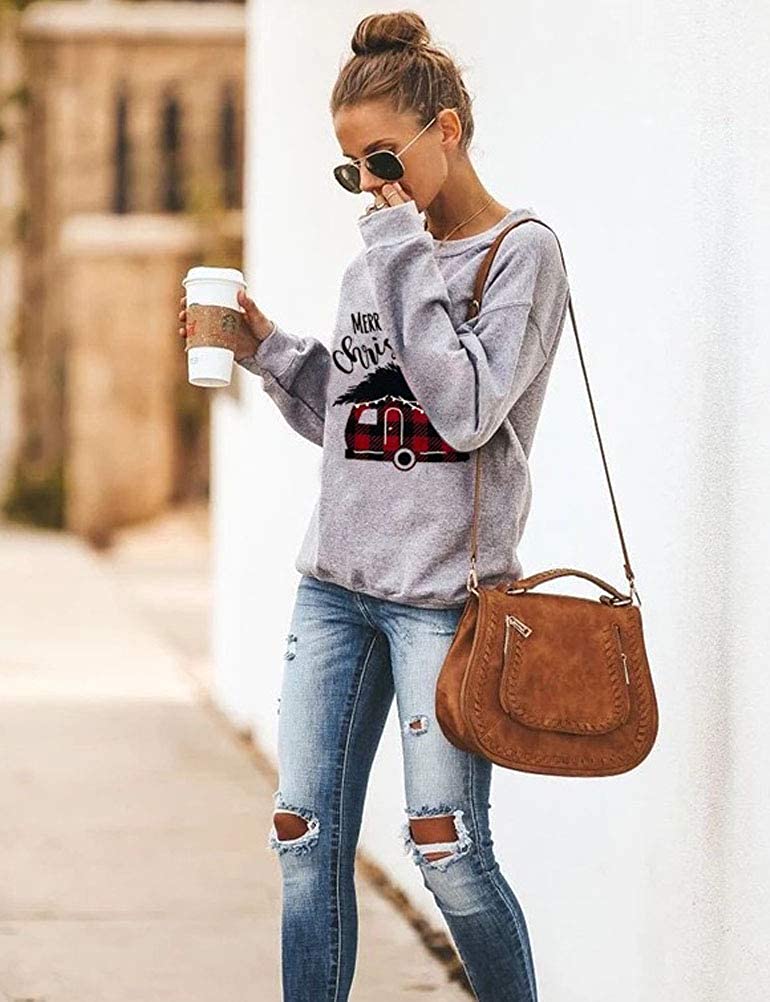 Women Long Sleeve Christmas Sweater Christmas Shirt