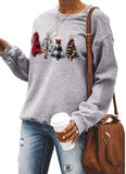 Women Long Sleeve Merry Christmas Sweater Christmas Tree Shirt