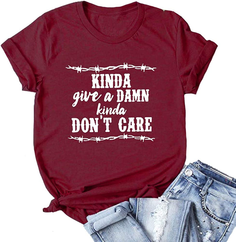 Kinda Give a Damn Kinda Don't Care Funny T-Shirt