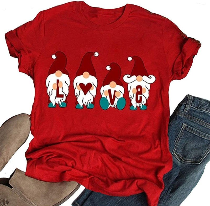 Women Santa T-Shirt Love Christmas T-Shirt