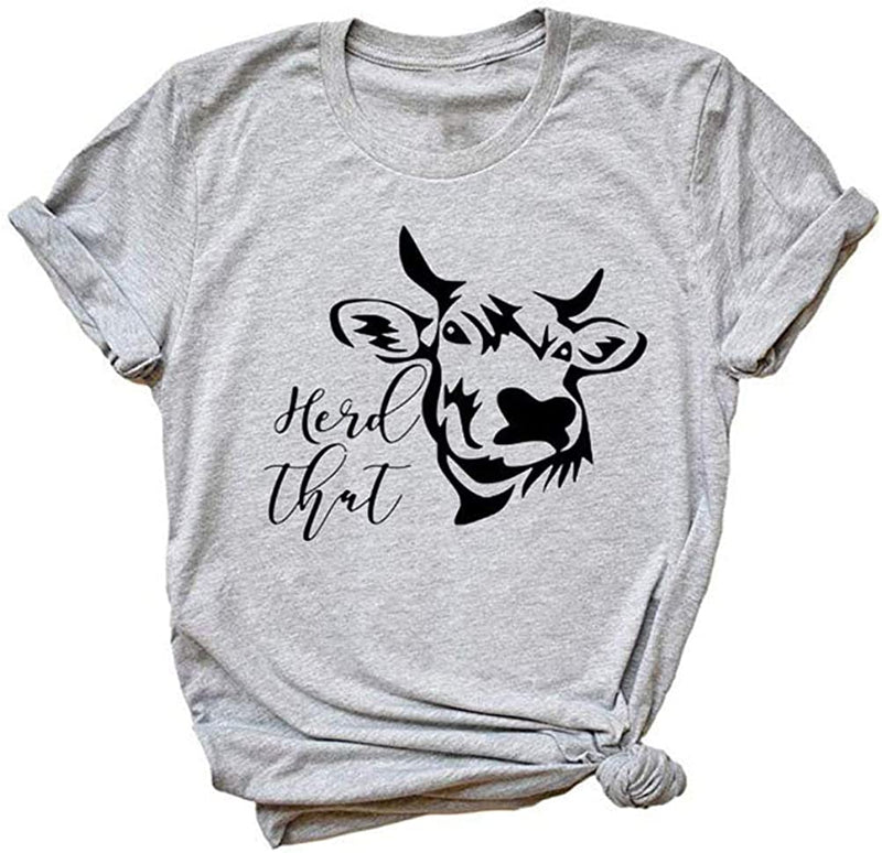 Women Herd That Cow T-Shirt Graphic Shirt for Women
