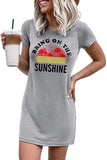 Women Bring on The Sunshine Tunic Shirt Mini Dress