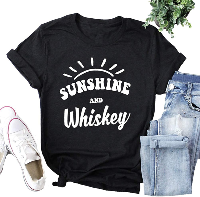 Women Sunshine and Whiskey T-Shirt Graphic T-Shirt