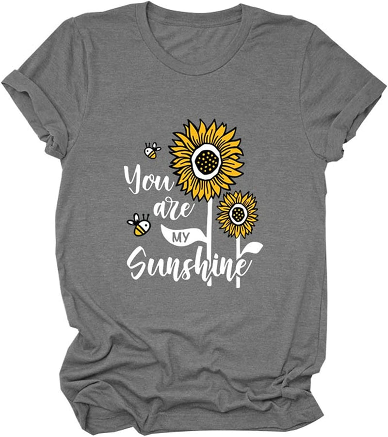 Women Bee Sunflower Shirt You are My Sunshine T-Shirt