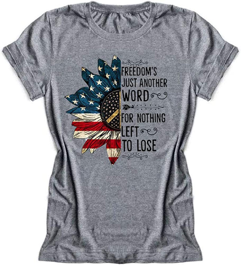 Hippie American Flag T-Shirt Freedom's Just Another Word for Nothing Left to Lose T-Shirt