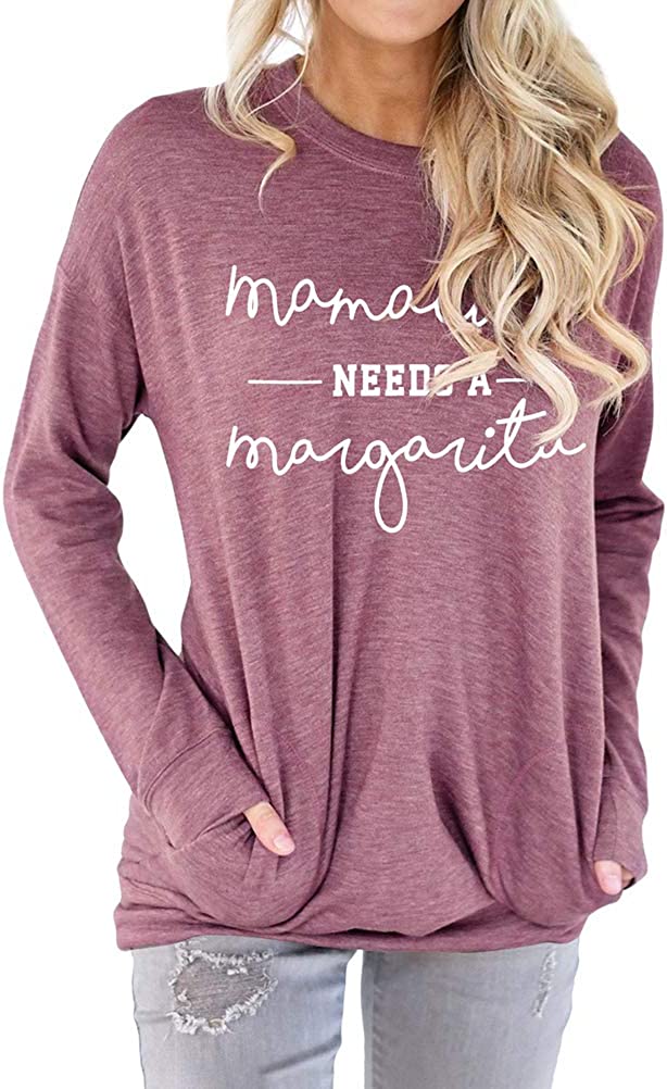 Women Mamacita Needs a Margarita Blouse with Pockets