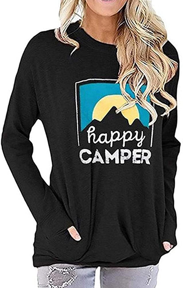 Women Happy Camper Blouse with Pockets