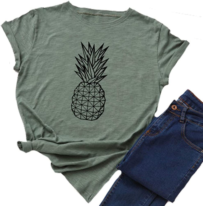 Women Pineapple T-Shirt Summer Vibes Shirt