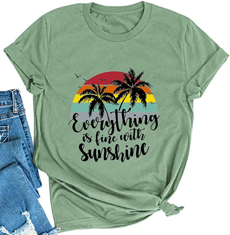 Women Everythins is Fine with Sunshine T-Shirt Sunshine Shirt