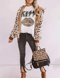 Women Kiss Leopard Lips T-Shirt