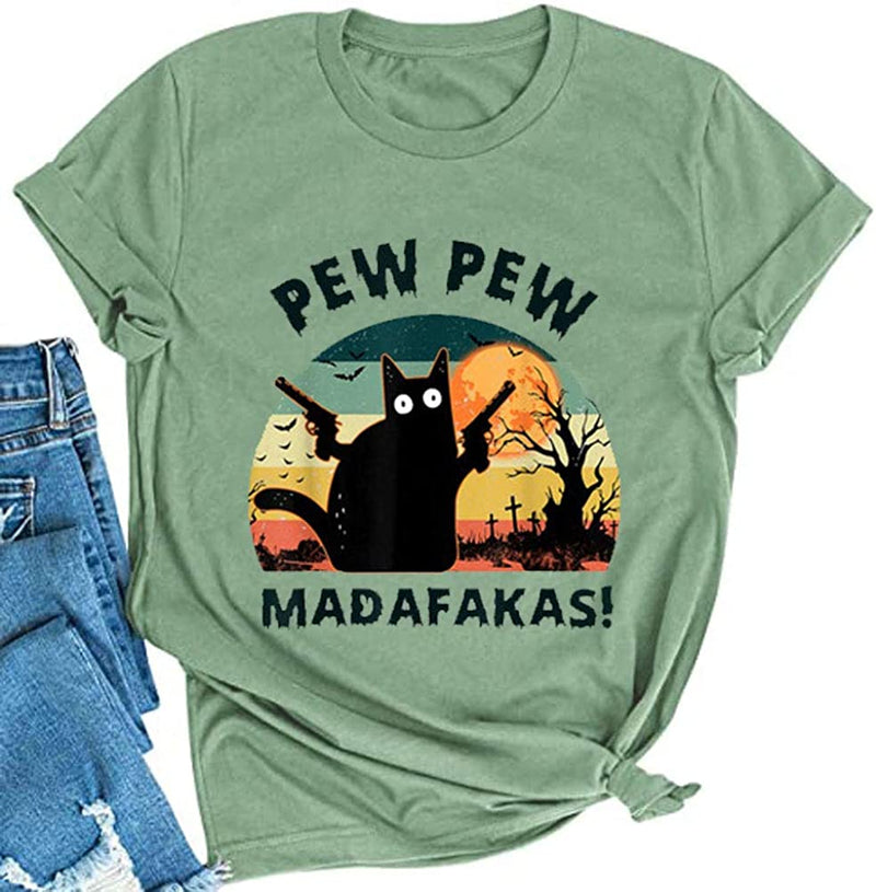 Women Madafakas T-Shirt Funny Cat Shirt