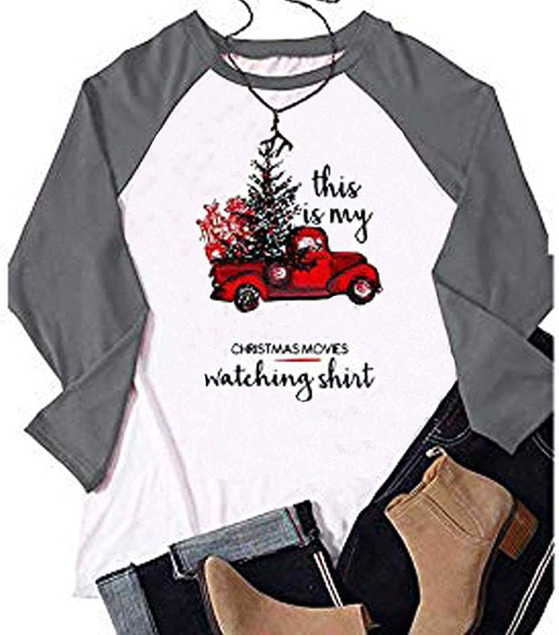 Women 3/4 Sleeve This is My Christmas Movie Watching Blouse