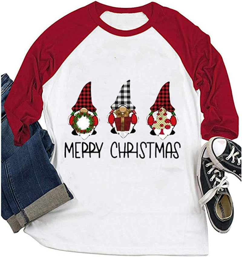 Women Merry Christmas Blouse Santa Shirt