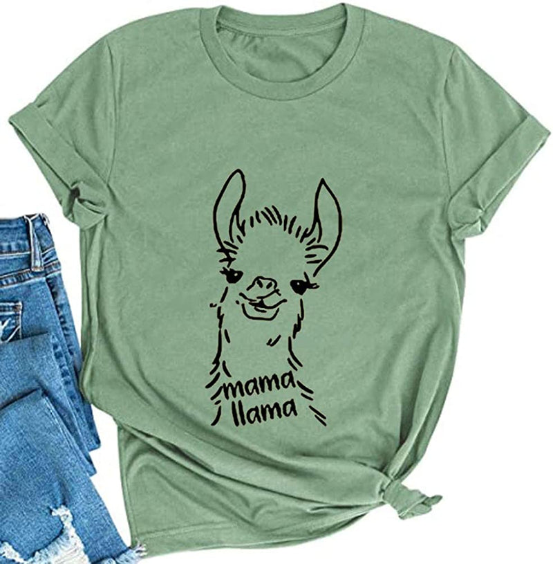 Women Mama Llama T-Shirt