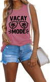 Women Vacay Mode Tank Tops Vacation Summer Funny Travel Shirt