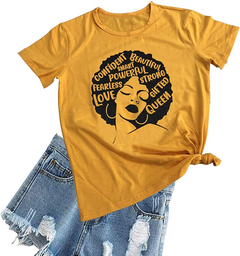 Afro Powerful Woman T-Shirt Strong Confident Queen T-Shirt
