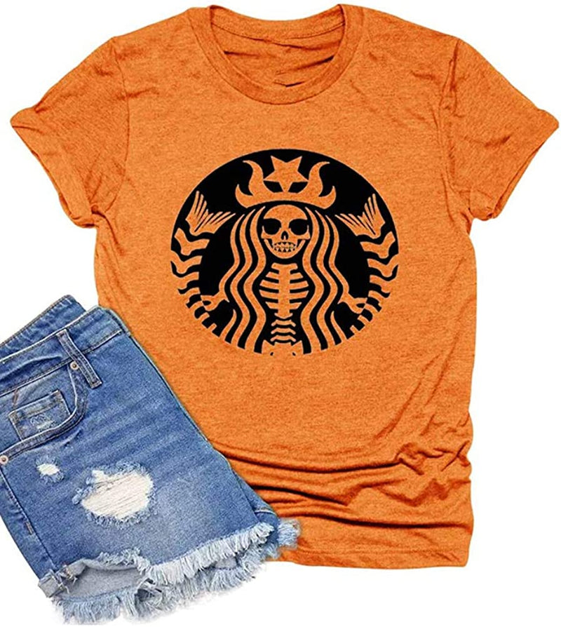 Women Skull Halloween T-Shirt Women Graphic Shirt