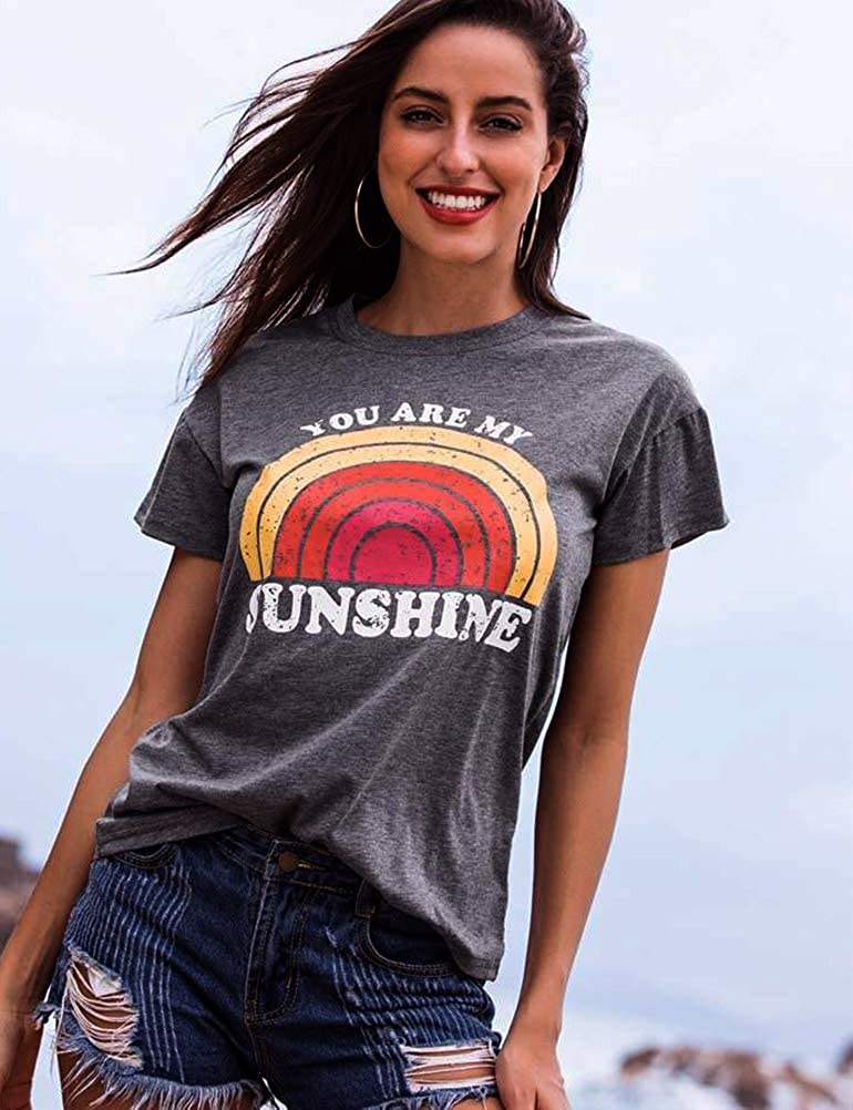 Women You are My Sunshine T-Shirt Rainbow T-Shirt