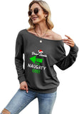 Women Dear Santa She's The Naughty One Christmas Shirt